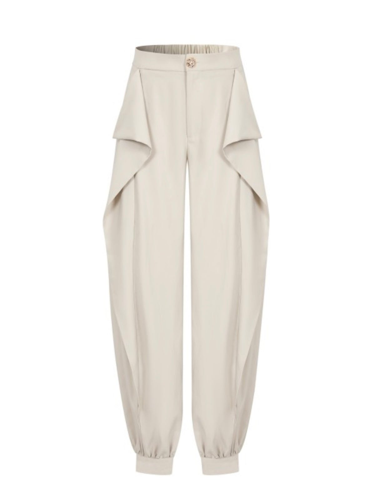 Sculpted Elegance Draped Jogger Pants