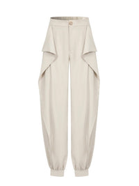 Sculpted Elegance Draped Jogger Pants