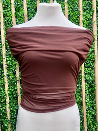 Mesh Off Shoulder Ruched Top