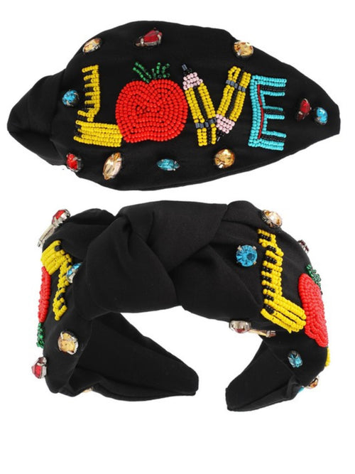 Embroidered Love Headband