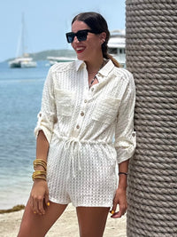 Textured Knit Coverup Romper