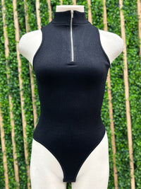 Zip Up Ribbed Tank Bodysuit