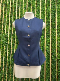 Dark Tencel Denim Fitted Vest