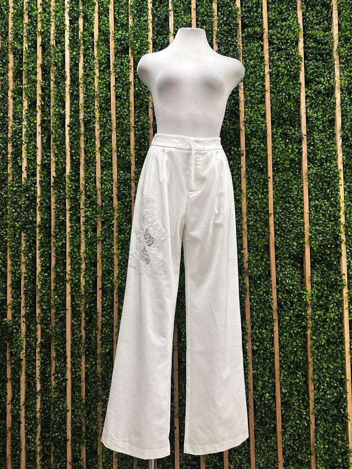 Beautiful White Beaded Pant