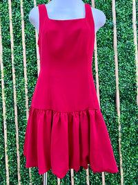 Bubble Skirt Fitted Square Neck Short Dress