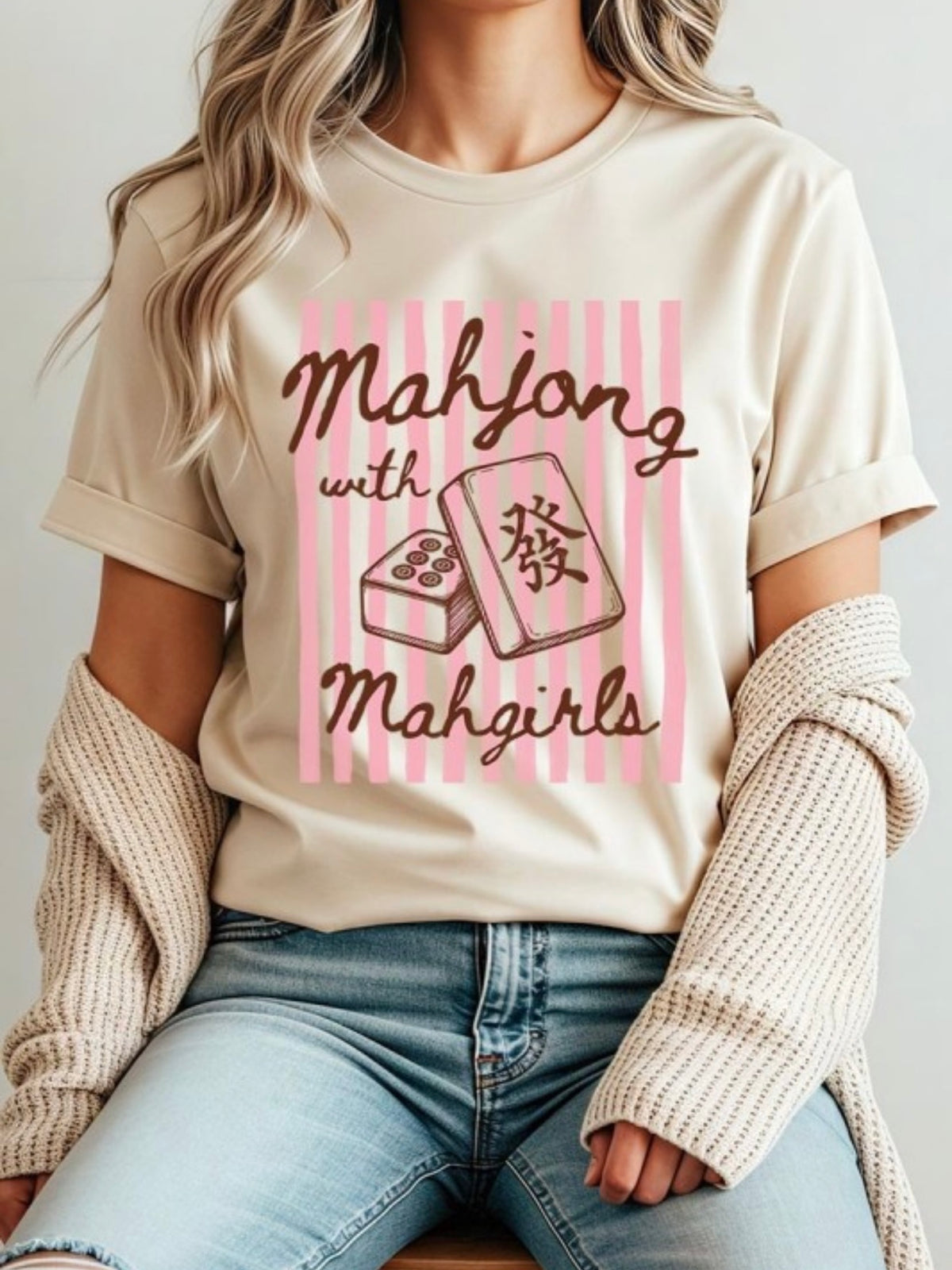 Cream Mahjong Social Club Graphic Tee
