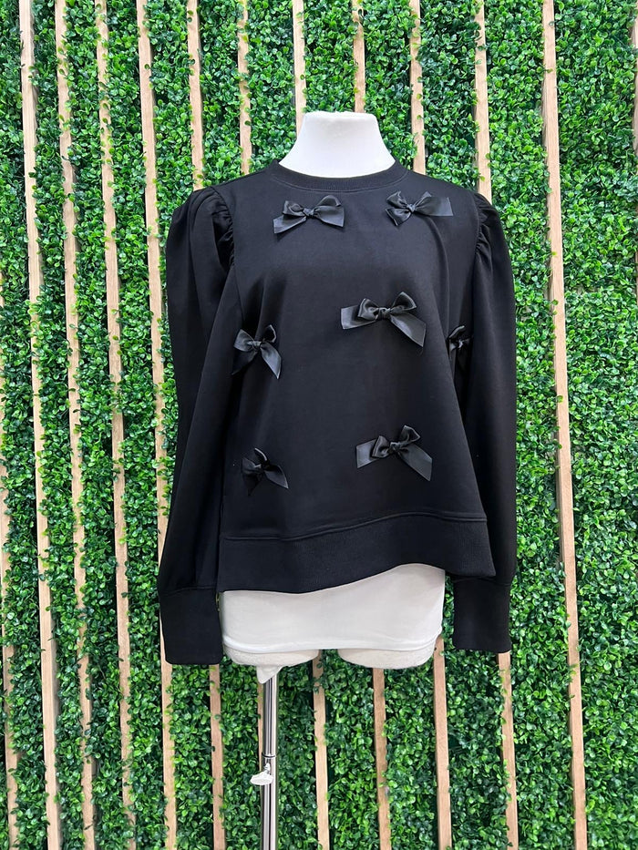 Bow Detail Black Sweater