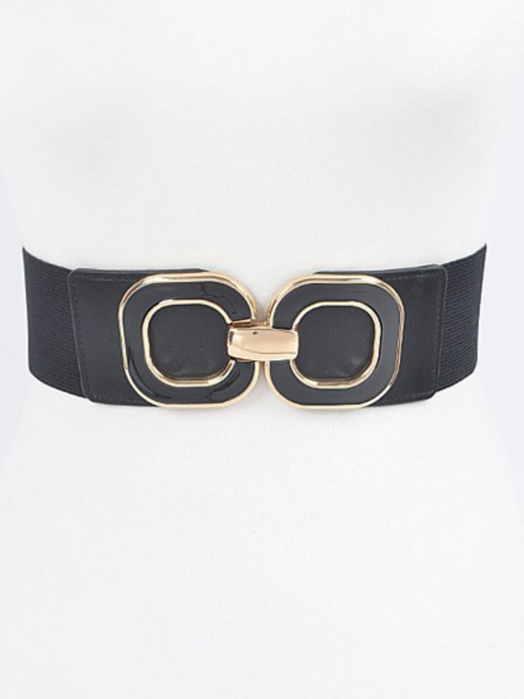 Round Squares Metal Buckle Elastic Belt