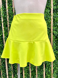 Elastic High Waisted Ruffle Knit Skort