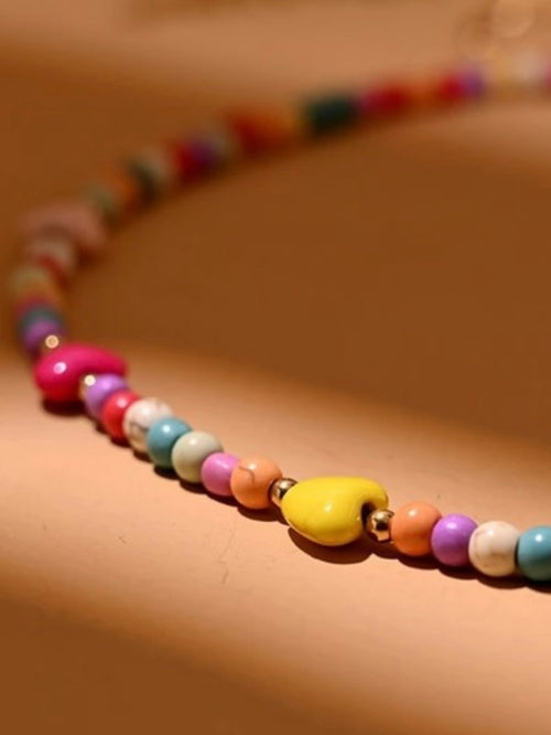 Colorful Beads Heart Choker