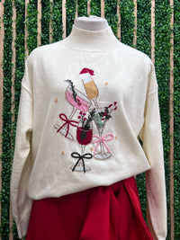 Mock Neck Long Sleeve Christmas Sweater