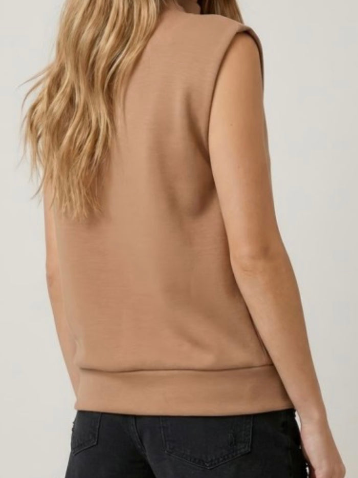 Structured Modal Mock Neck Sleeveless Top