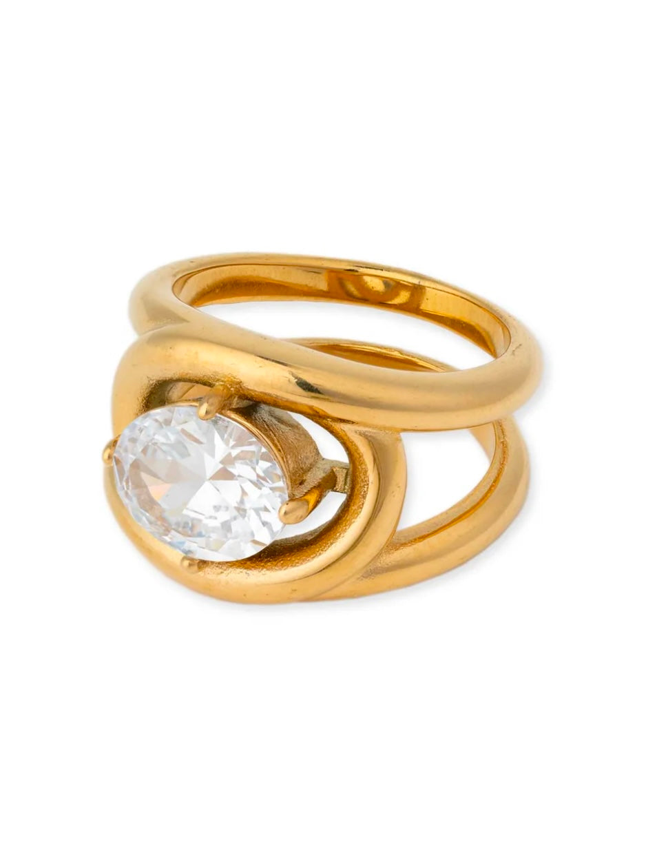 Bracha Omega Oval Stone Ring