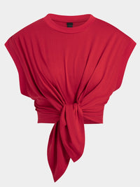 Front Tie Draped T-Shirt Top
