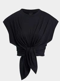 Front Tie Draped T-Shirt Top