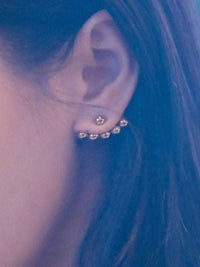 Gold Beads Ear Jacket Earrings