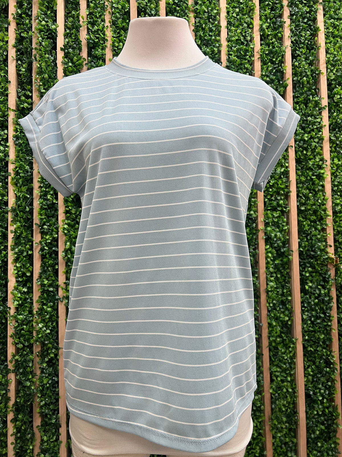 Cap Sleeve Sleevess Ribbed Shirt