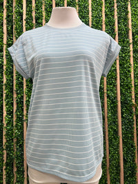 Cap Sleeve Sleevess Ribbed Shirt