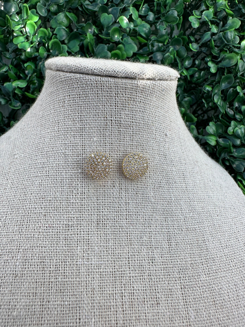 Stone Pave Stud Earrings