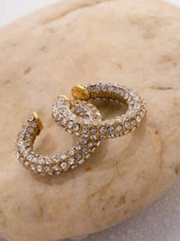 Stainless Steel Crystal Ear Cuff