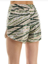 Beautiful Green Sequin Short Pant