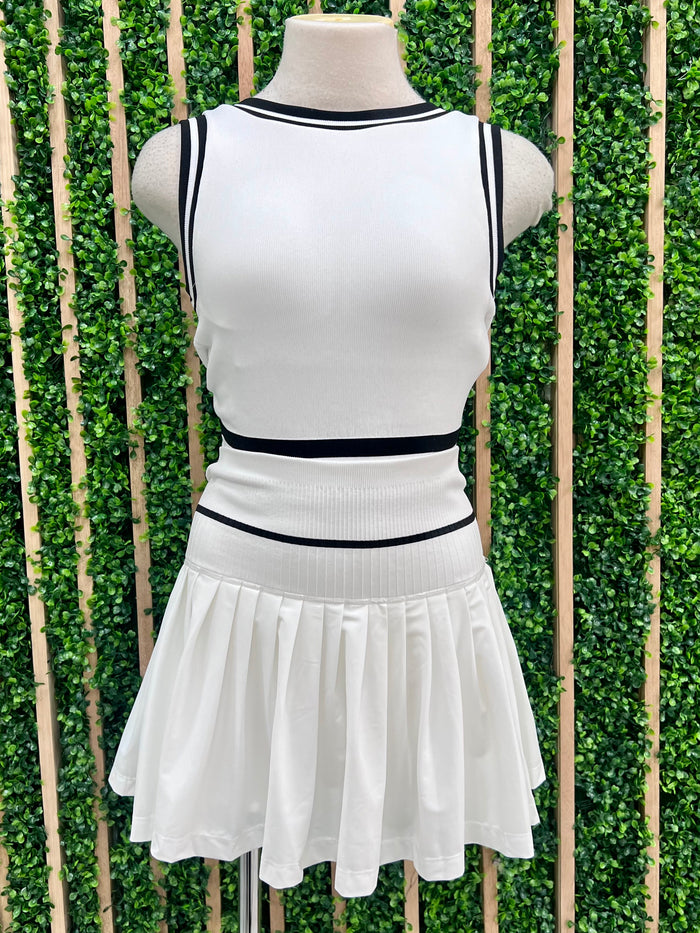 Stripe Detail Athletic Skort Set