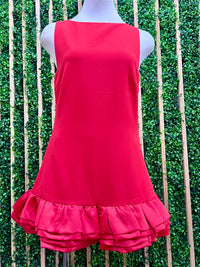 Balloon Hem Contrast Tie Back Romper