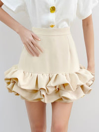 Ruffled Hem Dressy Short Skirt