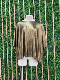 Pleated Metallic Top