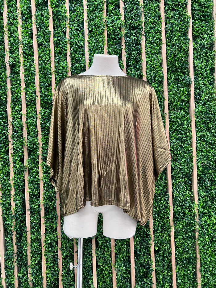 Pleated Metallic Top