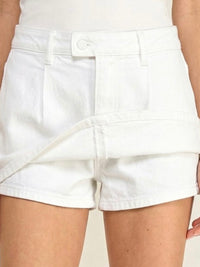 White Denim Mini Skort