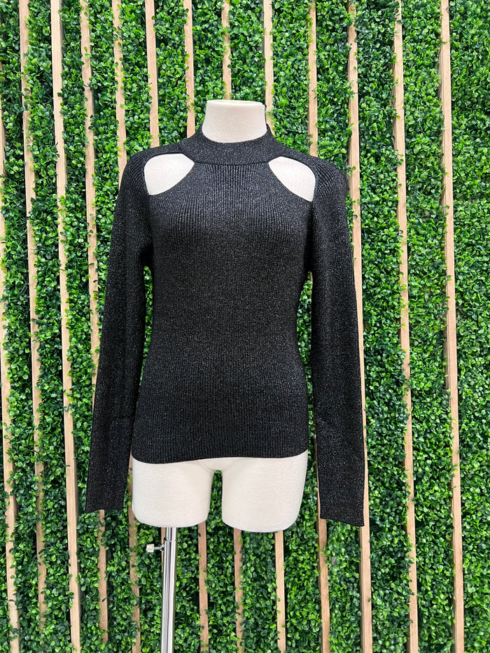 Metallic Cutout Sweater