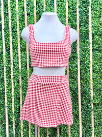 Red Gingham Skort Set