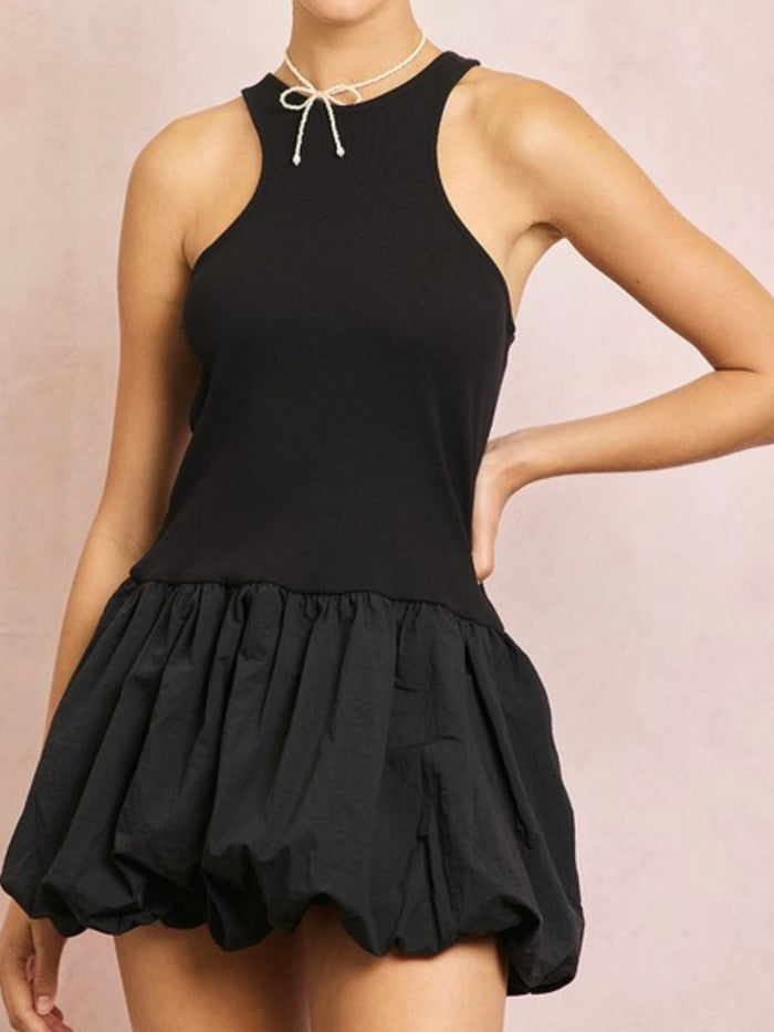 Racerback Bubble Hem Short Dress