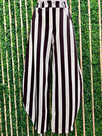 Vertical Stripe Barrel Pants