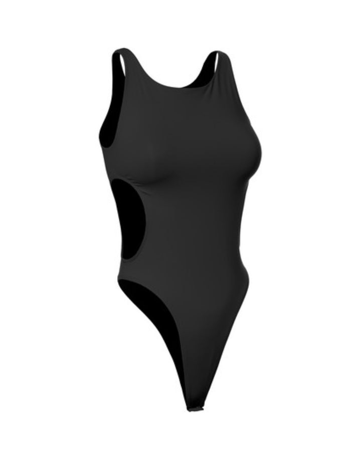 High Neck Side Cutout Bodysuit
