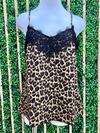 Leopard Lace Detail Cami