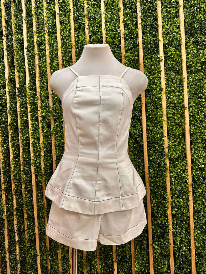 Off White Stitch Detail Denim Short