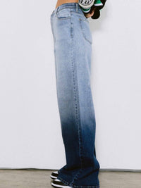 Denim Ombre High Waist Wide Leg Pant