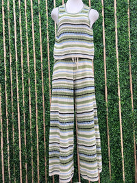 Resort Striped Long Pant Set