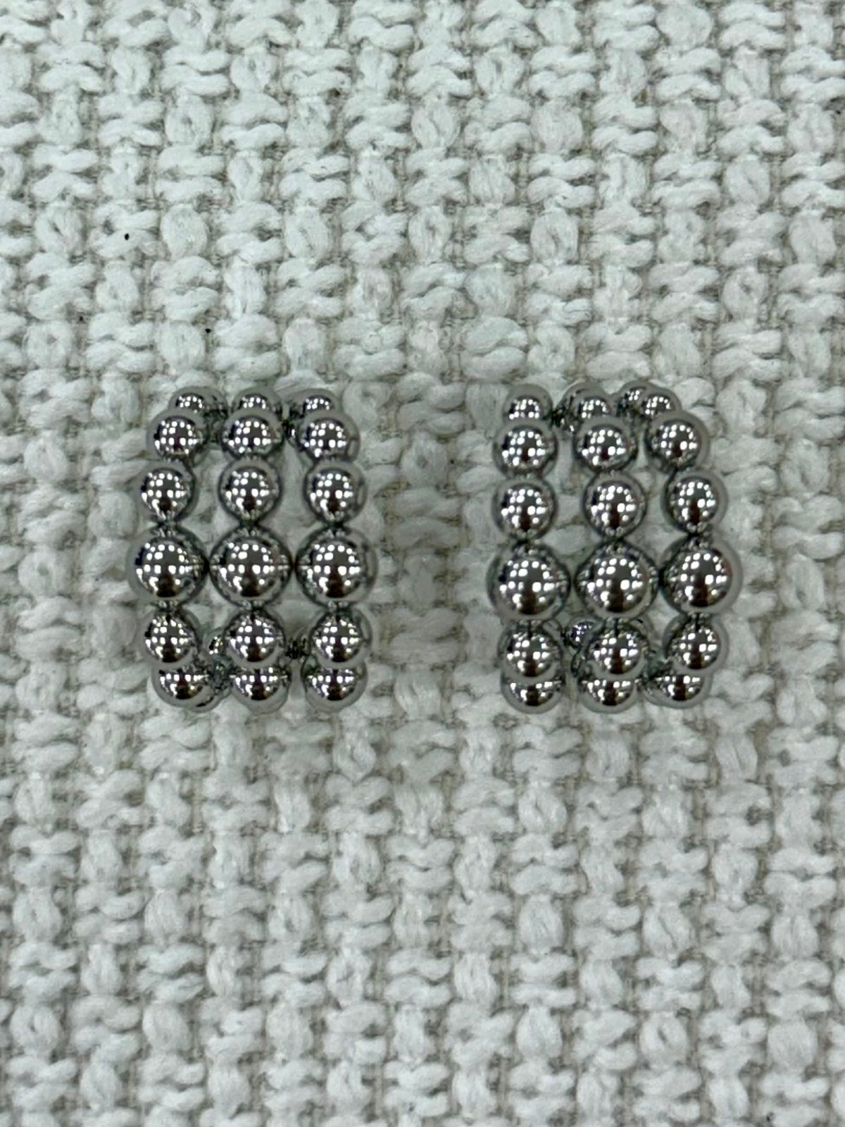 Multi Beads Three Line Small Hoops