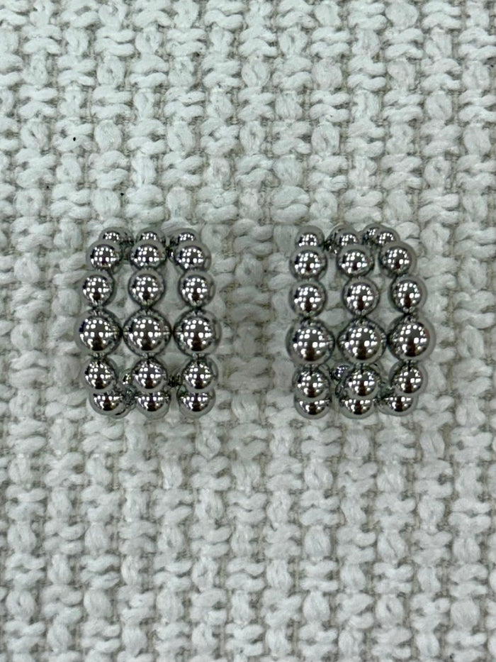 Multi Beads Three Line Small Hoops