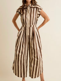 Chocolate Stripe Wide Leg Jumpsuit