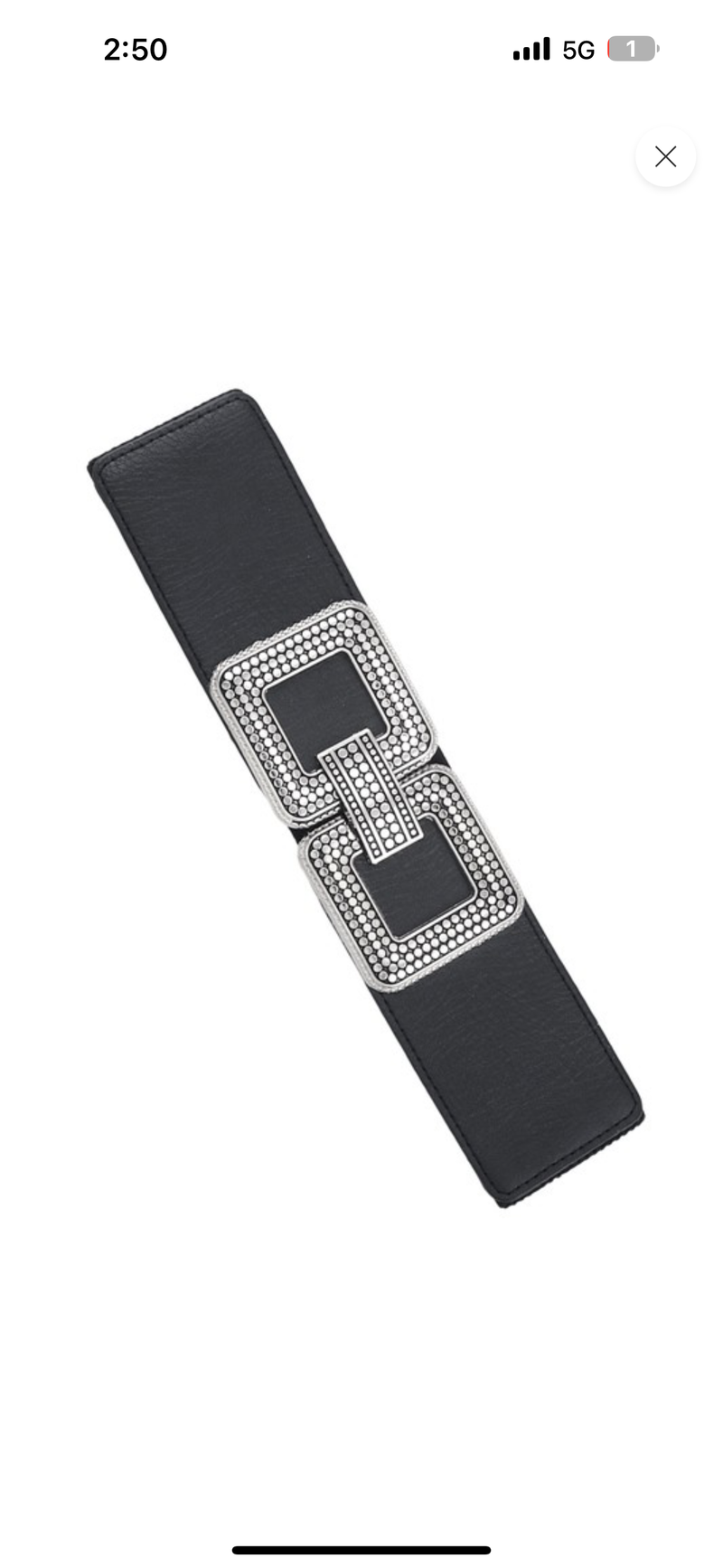 Dot Textured Double Squared Buckle Belt