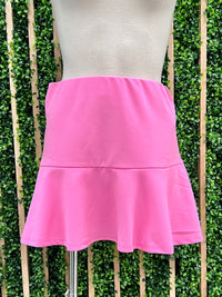 Elastic High Waisted Ruffle Knit Skort