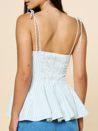 Shoulder Tie Peplum Top