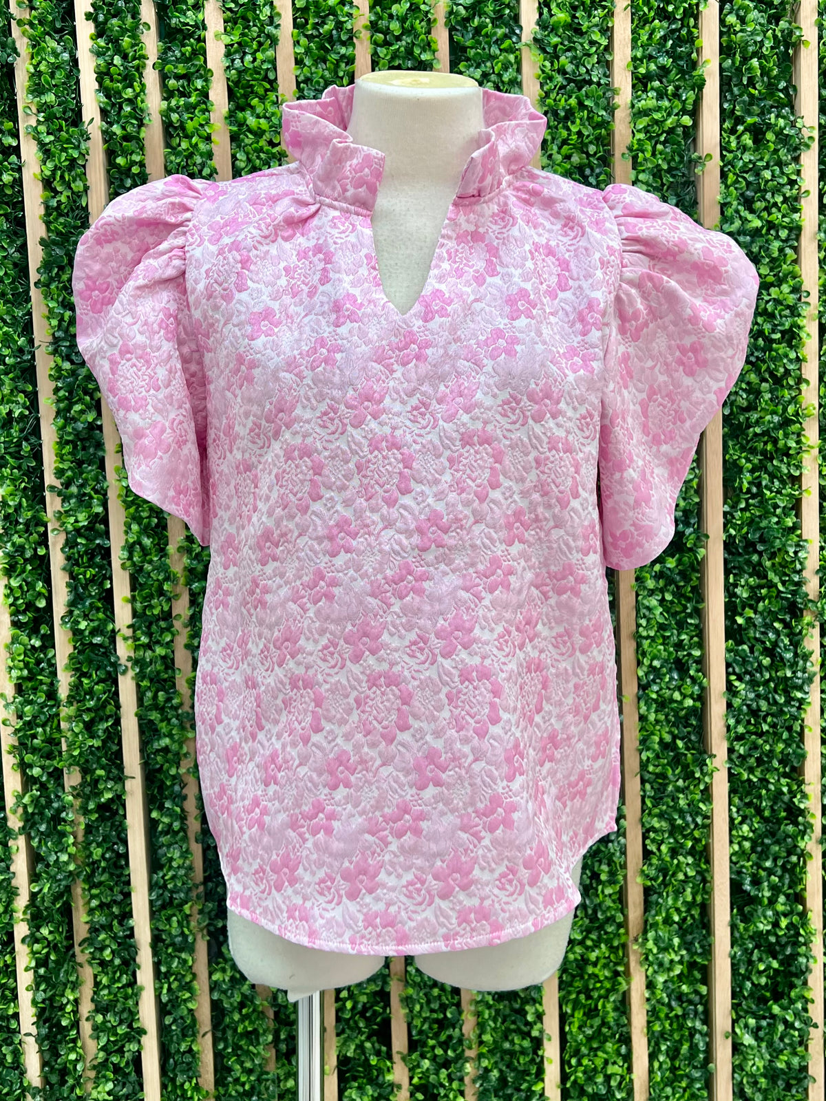 Beautiful Textured Short Sleeve Blouse
