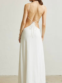 Ivory Lurex Seashell Detail Cutout Maxi Dress