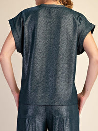Hunter Green Metallic Wide-Leg Pants Set