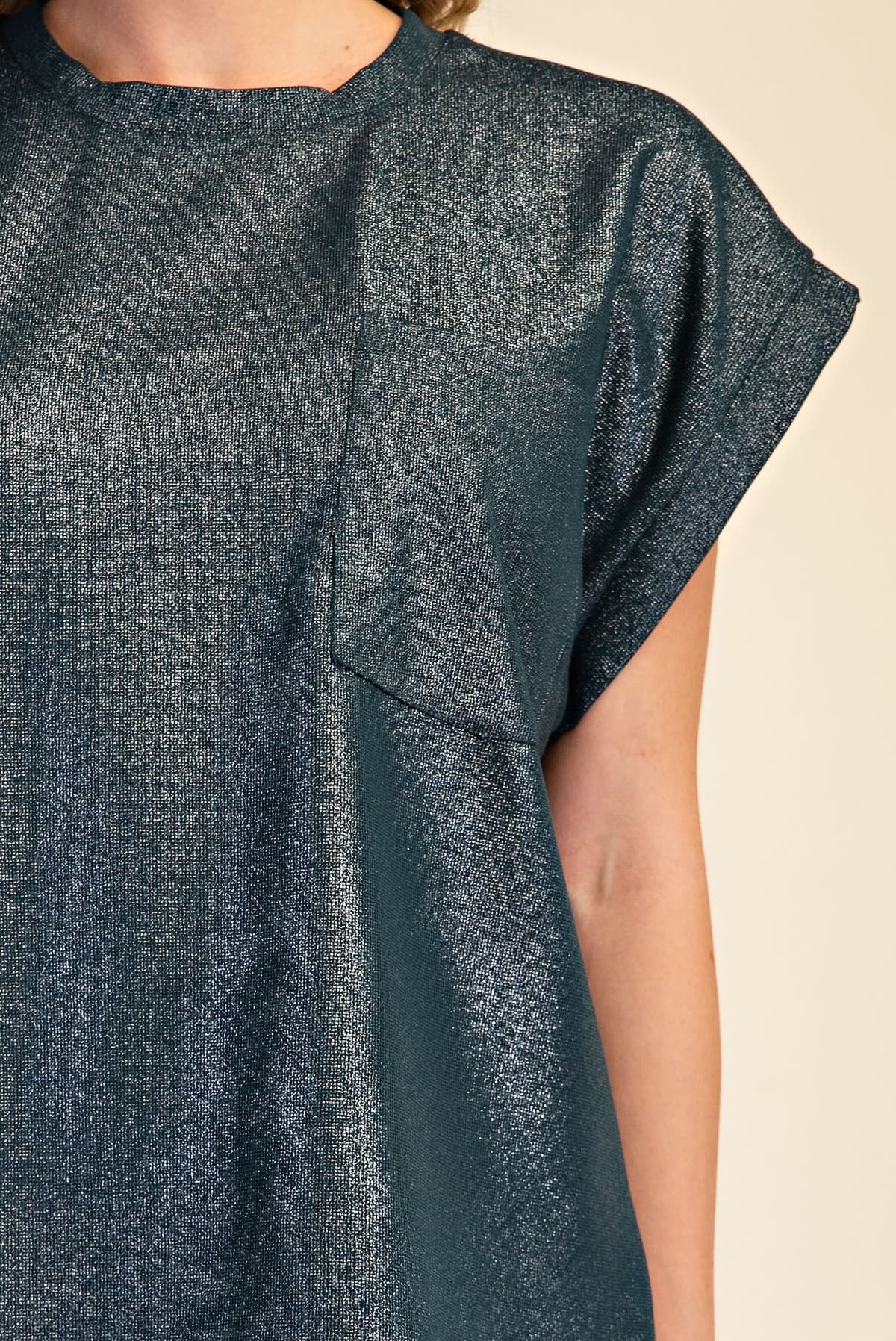 Hunter Green Metallic Wide-Leg Pants Set